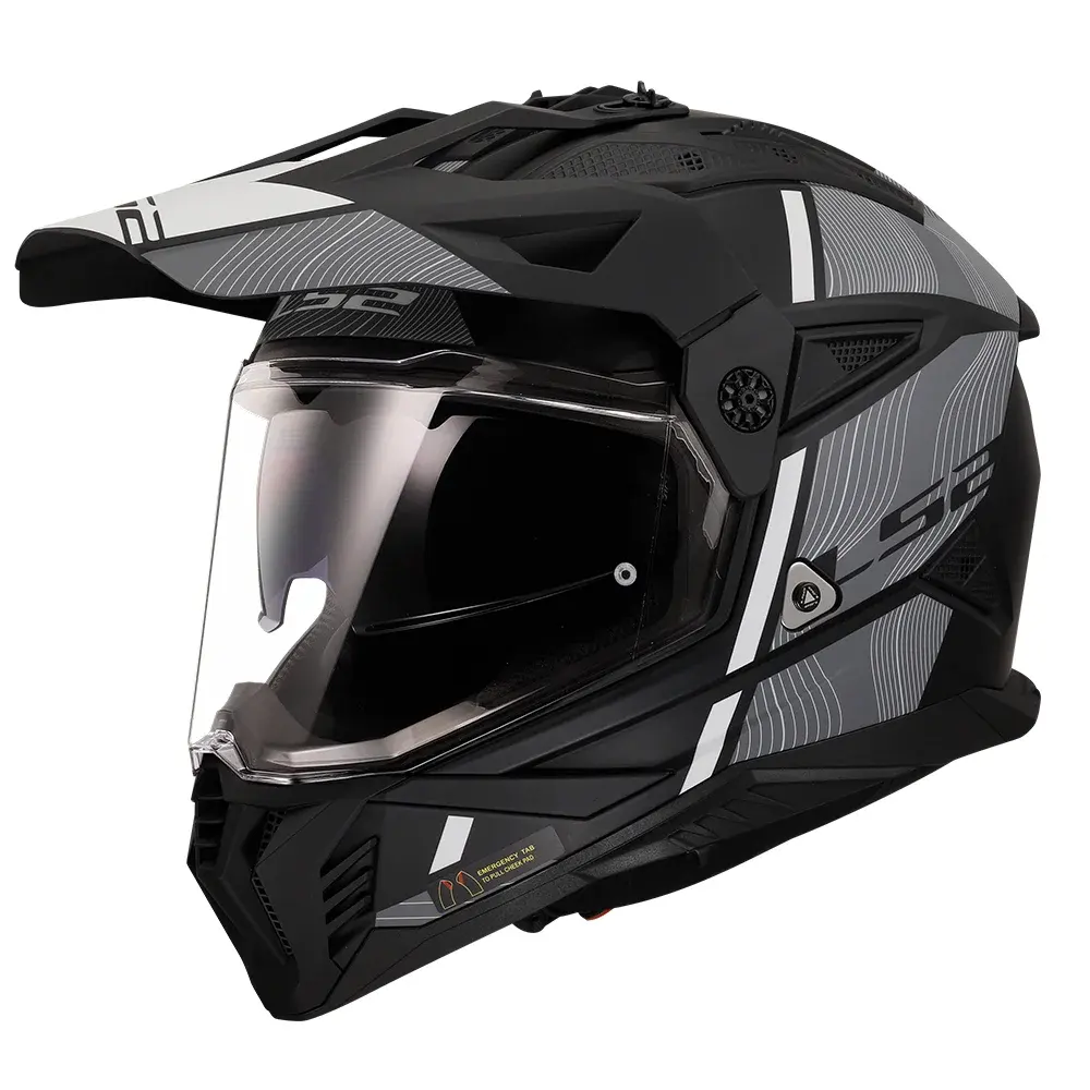 Кацига MX702 PIONEER II HILL MATT BLACK WHITE-06 LS2